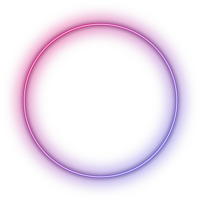 Neon gradient red purple circle frame.